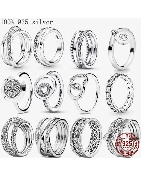 Anillos cóctel de dedo de plata para mujer