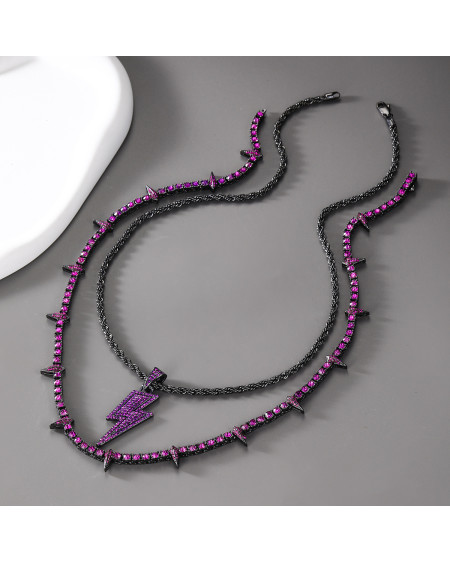 Women's Stacked Dark Style High Quality Euro-American Black Panther Necklace