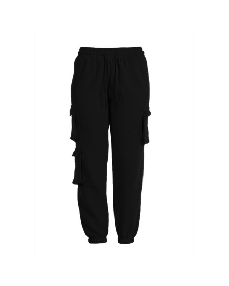 Spring Autumn Vintage Patchwork Joggers Sweatpants Harajuku Woman Trousers Elastics High Waist Pockets Drawstring  Solid Pants