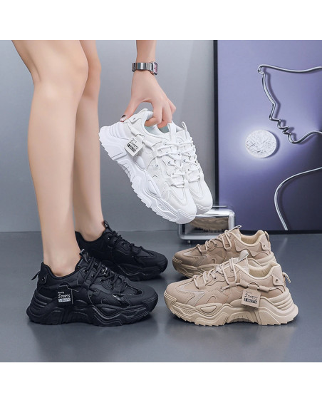 Chuncky Sneakers Casual Sneakers Breathable Women Lightweight Sneakers Height Incresing All-match for Spring Autumn