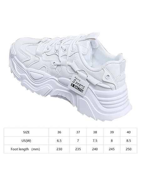 Chuncky Sneakers Casual Sneakers Breathable Women Lightweight Sneakers Height Incresing All-match for Spring Autumn