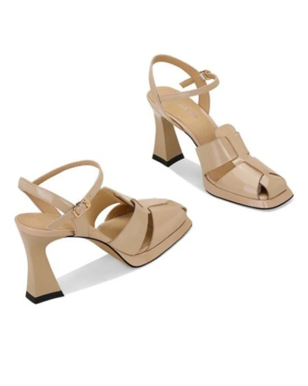 New Fashion Pointed Toe Genuine Leather Sandals Woman Sexy High Heels Ladies Summer Party Wedding Platform Shoes Women Slingback