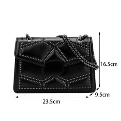 Yogodlns Luxury Vintage Rivet Chain Wallet for Women