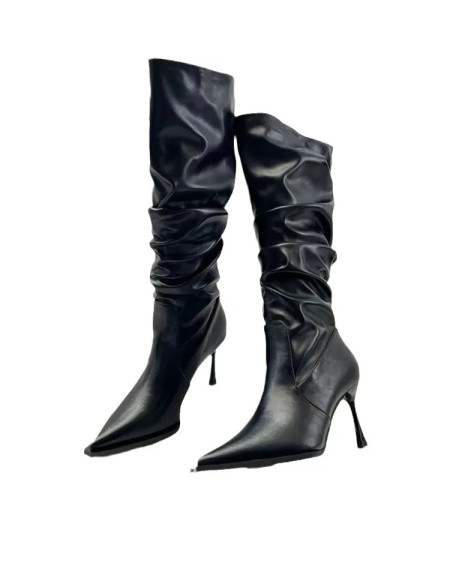 Sexy Winter Women High Boots Fashion Pointed Toe Stiletto Heel Long Boots Ladies Elegant Knee High Boots Shoes Botas De Mujer