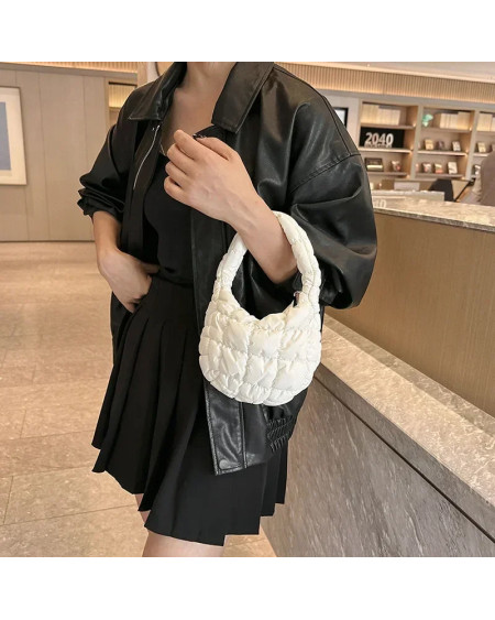 Women's Luxury Quilted Tote Pleated Bag